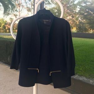 Ivanka Trump Navy Zipper Cardigan
